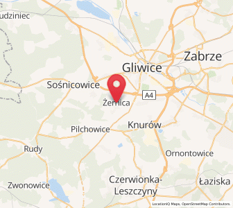 Map of Żernica, Silesia