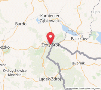 Map of Złoty Stok, Lower Silesia