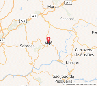 Map of Alijó, Vila Real