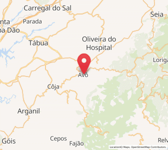 Map of Avô, Coimbra