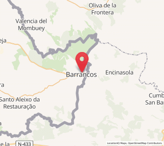 Map of Barrancos, Beja