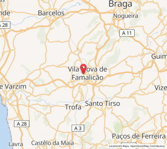 Map of Calendário, Braga
