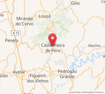 Map of Castanheira de Pêra, Leiria