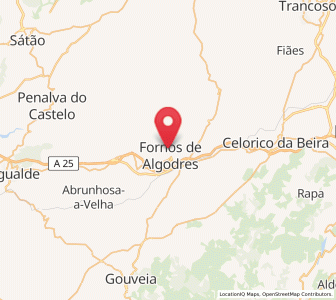 Map of Fornos de Algodres, Guarda