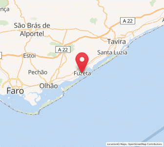 Map of Fuzeta, Faro