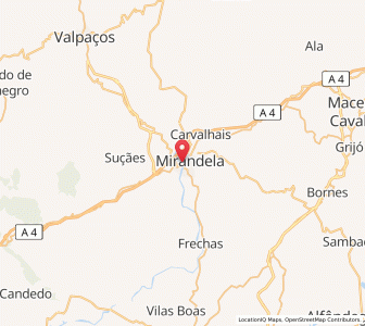 Map of Mirandela, Bragança