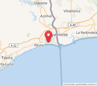 Map of Monte Gordo, Faro