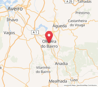 Map of Oliveira do Bairro, Aveiro