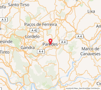 Map of Paredes, Porto