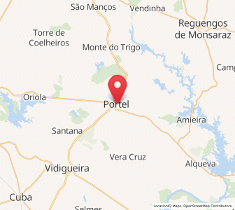 Map of Portel, Évora