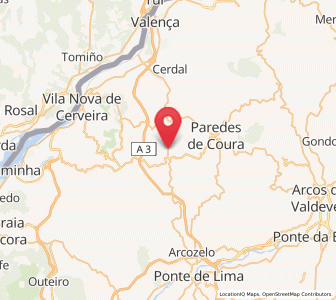 Map of Rubiãis, Viana do Castelo