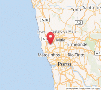 Map of Santa Cruz do Bispo, Porto