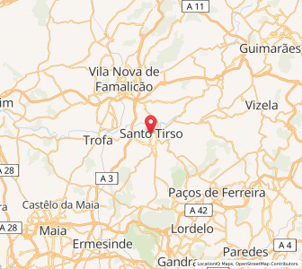 Map of Santo Tirso, Porto