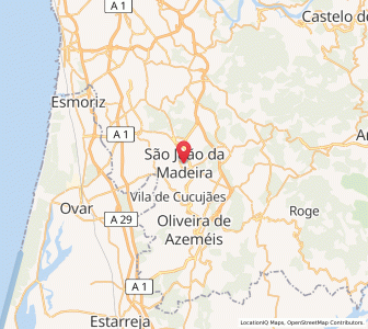 Map of São João da Madeira, Aveiro