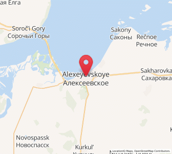 Map of Alekseyevskoye, Tatarstan Republic