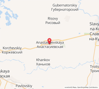 Map of Anastasiyevskaya, Krasnodar Krai