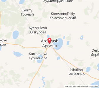 Map of Argayash, Chelyabinsk