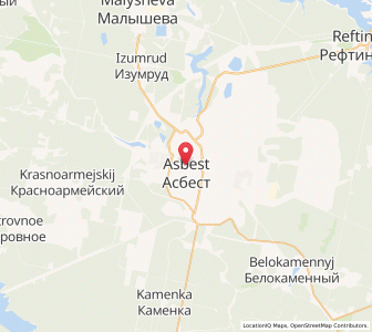 Map of Asbest, Sverdlovsk Oblast