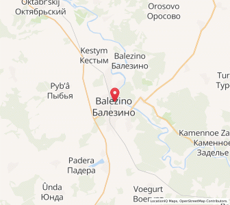 Map of Balezino, Udmurtiya Republic