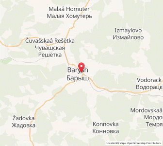 Map of Barych, Ulyanovsk