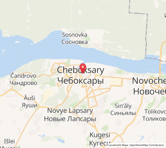 Map of Tcheboksary, Chuvashia