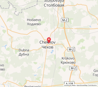 Map of Tchekhov, Moscow Oblast