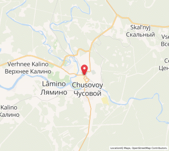 Map of Tchoussovoï, Perm Krai