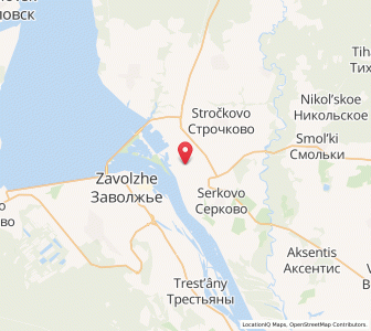 Map of Gorodets, Nizhny Novgorod Oblast