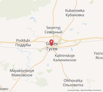Map of Goussev, Kaliningrad Oblast