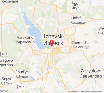 Map of Ijevsk, Udmurtiya Republic