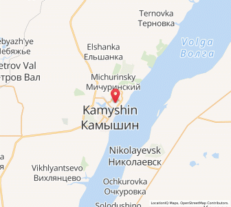 Map of Kamychine, Volgograd Oblast