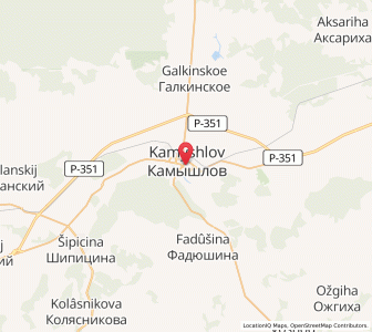 Map of Kamychlov, Sverdlovsk Oblast
