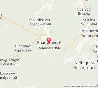 Map of Khadyjensk, Krasnodar Krai