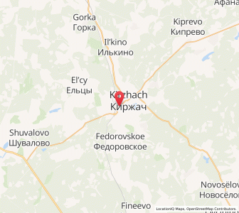 Map of Kirjatch, Vladimir Oblast