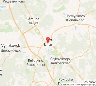 Map of Kline, Moscow Oblast
