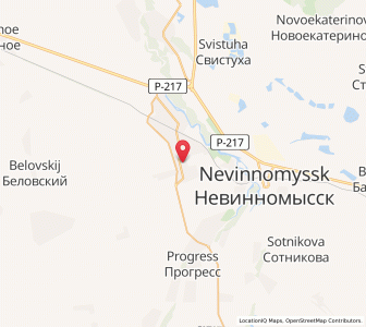 Map of Kochubeyevskoye, Stavropol Kray