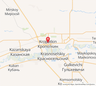 Map of Kropotkine, Krasnodar Krai