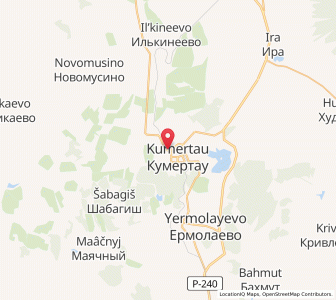 Map of Koumertaou, Bashkortostan Republic