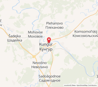 Map of Koungour, Perm Krai