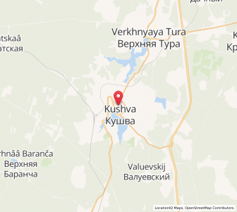 Map of Kouchva, Sverdlovsk Oblast
