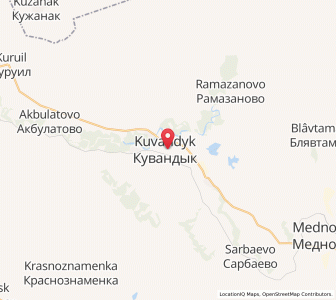 Map of Kouvandyk, Orenburg Oblast