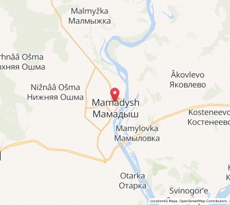 Map of Mamadych, Tatarstan Republic