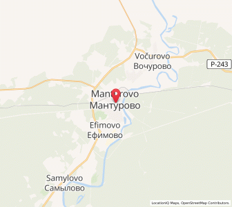 Map of Mantourovo, Kostroma Oblast