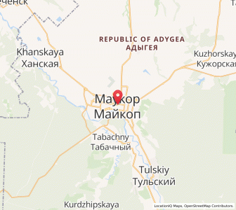 Map of Maïkop, Adygeya Republic