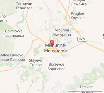 Map of Mitchourinsk, Tambov Oblast