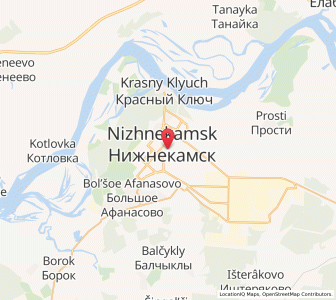 Map of Nijnekamsk, Tatarstan Republic