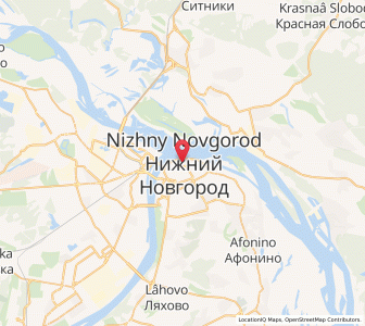 Map of Nijni Novgorod, Nizhny Novgorod Oblast