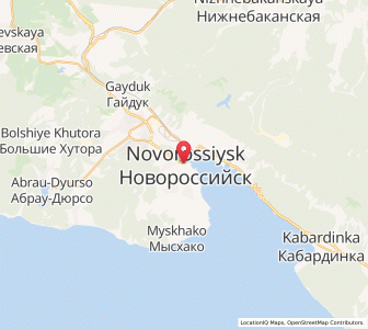 Map of Novorossiysk, Krasnodar Krai