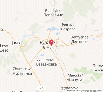Map of Riajsk, Ryazan Oblast