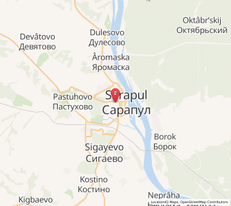 Map of Sarapoul, Udmurtiya Republic